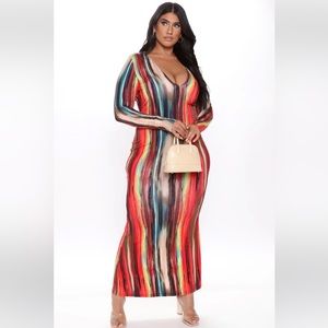 Fashion Nova Work of art long sleeve Maxi Dress